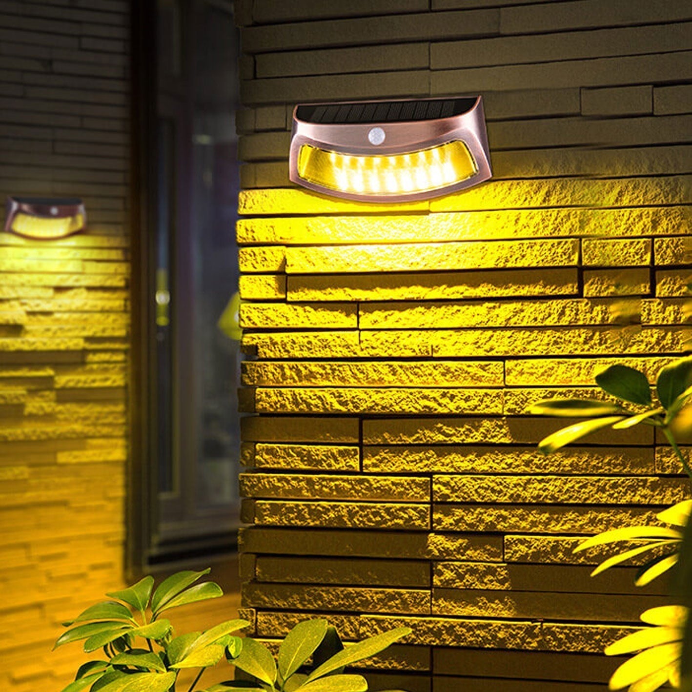 Floroux Lampe murale solaire | Design en forme de trapèze | Fonctionnement solaire | Éclairage extérieur LED