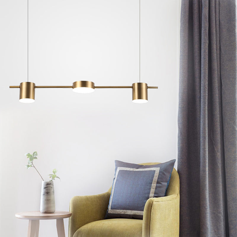 LumiModern – Suspension en aluminium noir/or à 3 ou 5 lumières