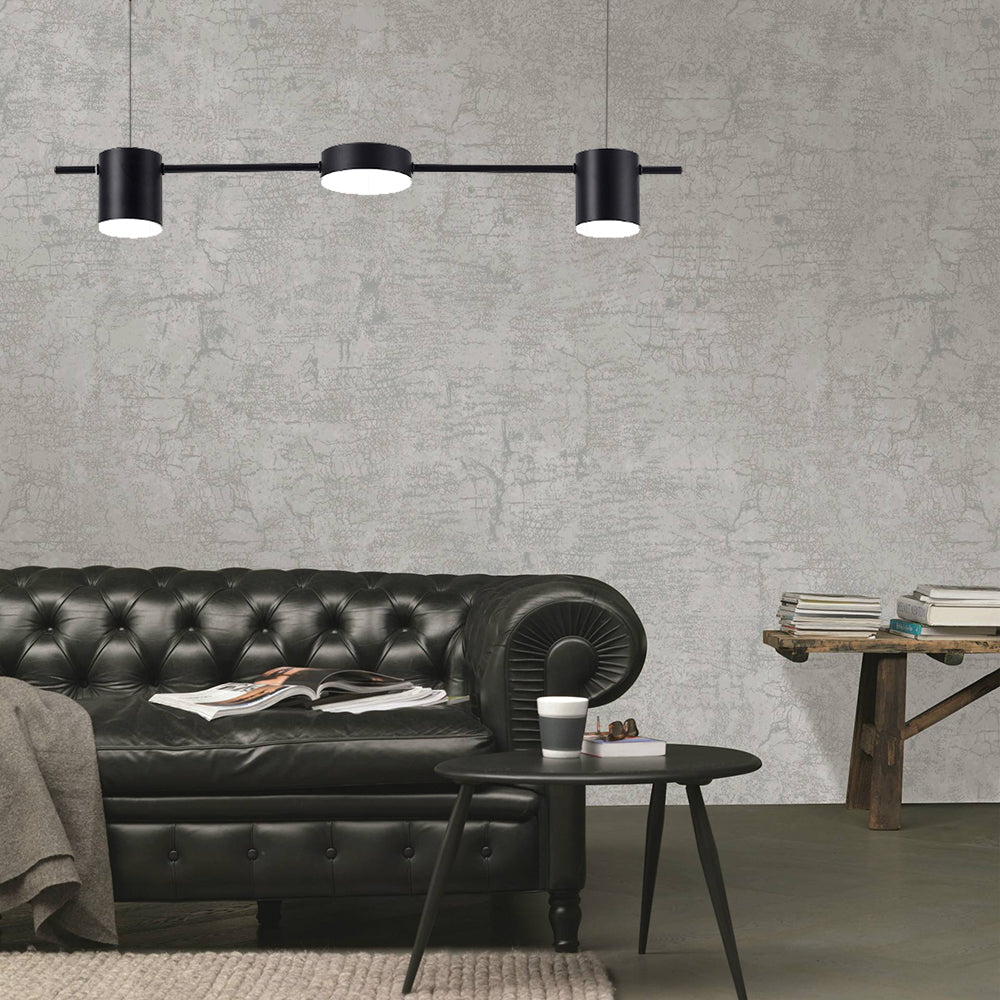LumiModern – Suspension en aluminium noir/or à 3 ou 5 lumières