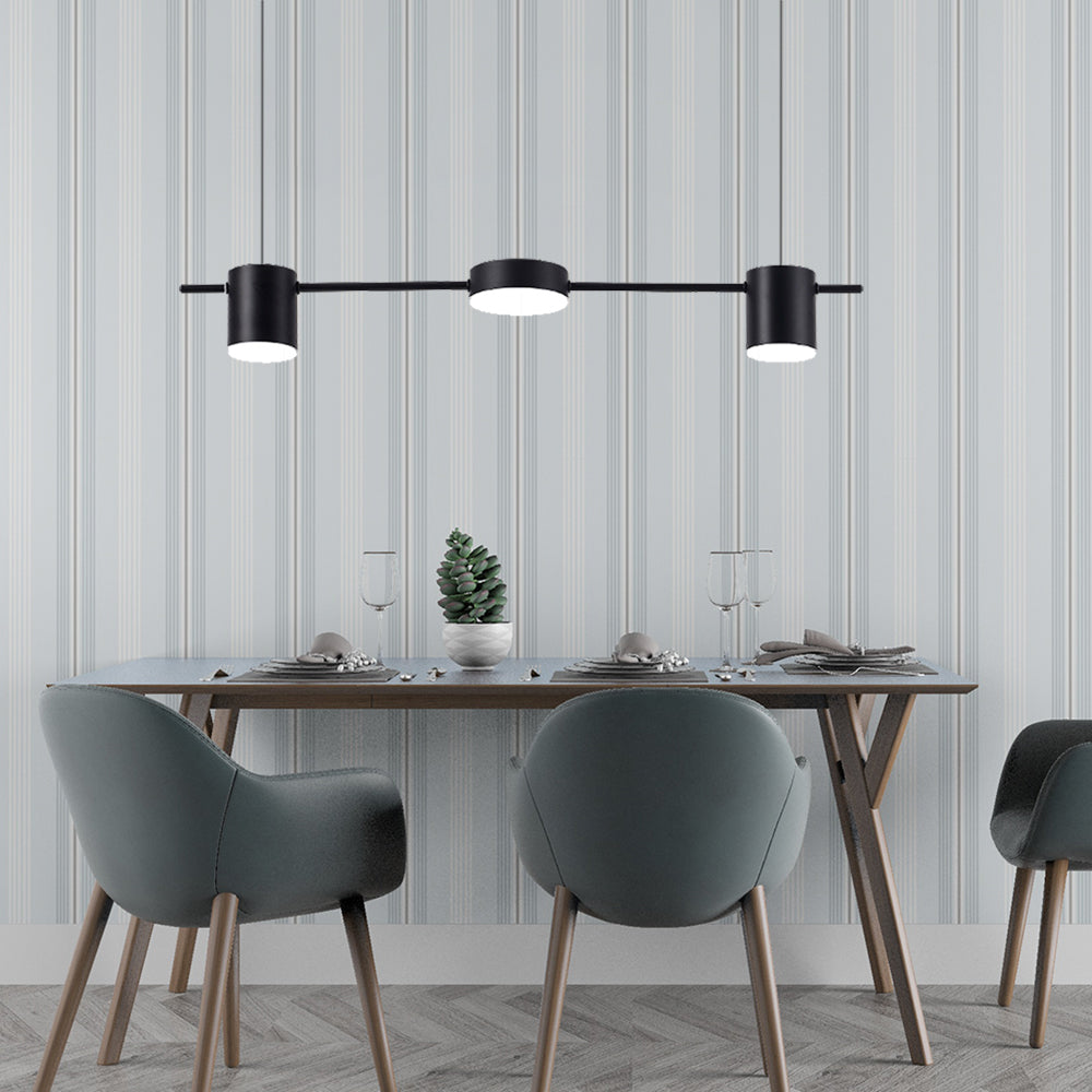 LumiModern – Suspension en aluminium noir/or à 3 ou 5 lumières