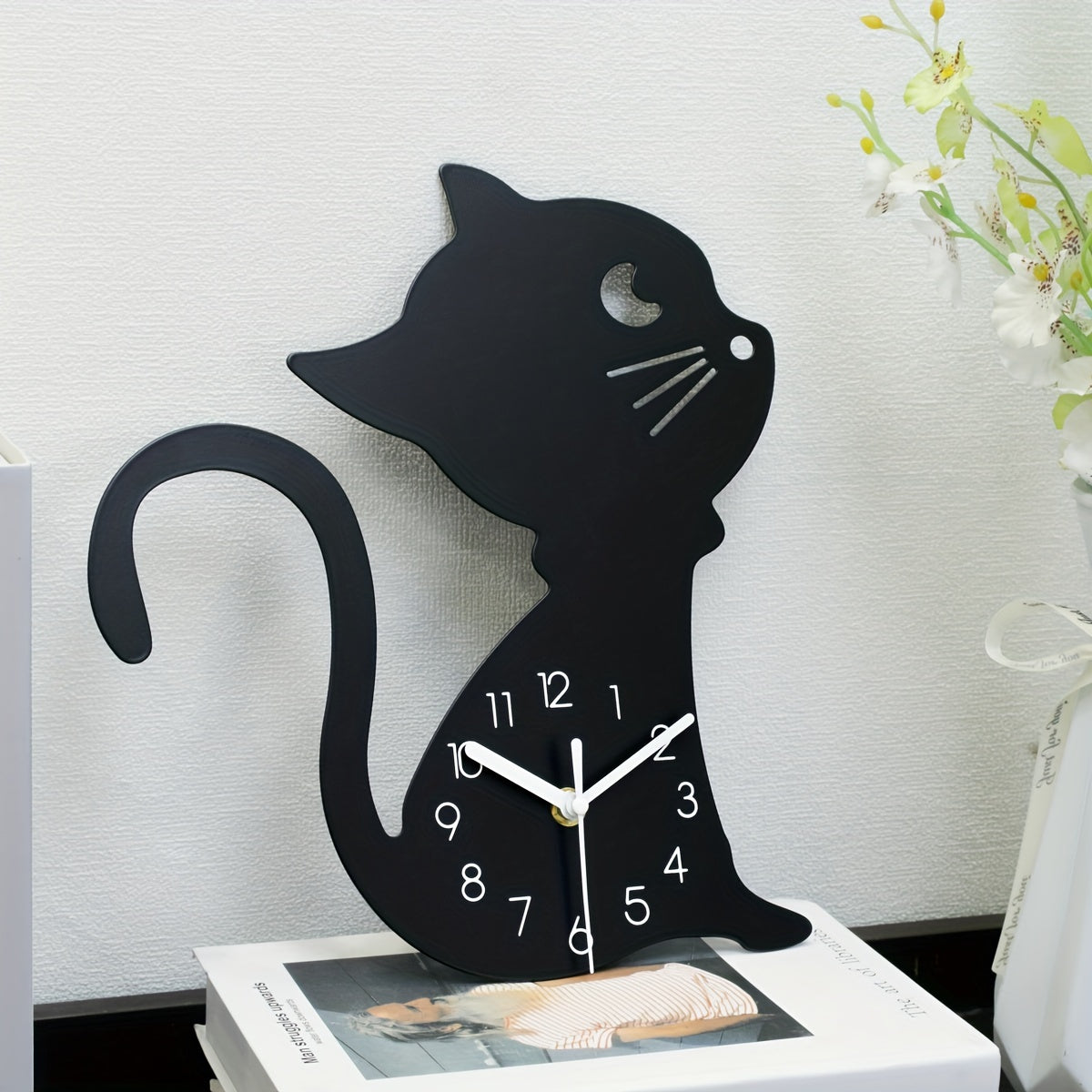 ModernPaws – Horloge mural unique pour chats pour intérieur