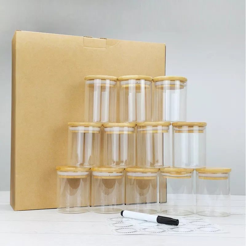 Ensemble de bocaux à épices en verre