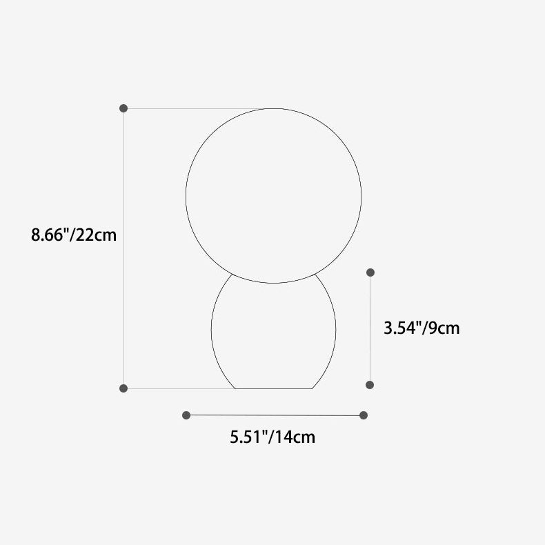 Floroux Lampe de Table Scandinave | Base en Bois | Design en Verre Orb | Parfait pour Chambre & Salon | Lumière d'Ambiance