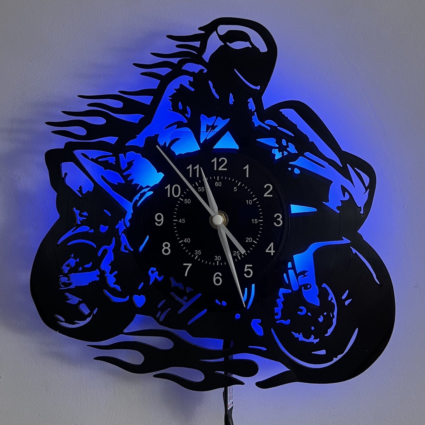 Horloge murale Floroux en vinyle - Thème moteur, style, pour décoration de salon et de bureau