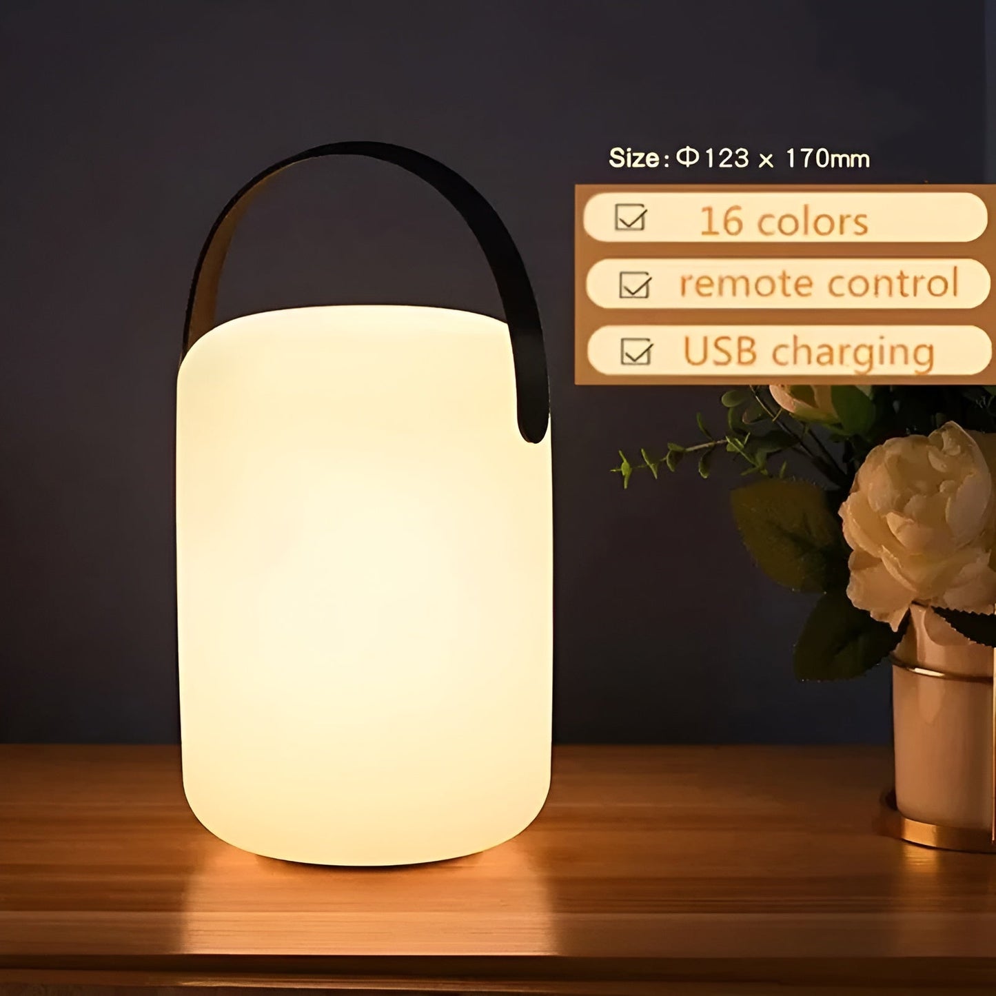 LuminaGlow Luxe Éclairage LED – Portable et Étanche avec 16 Couleurs