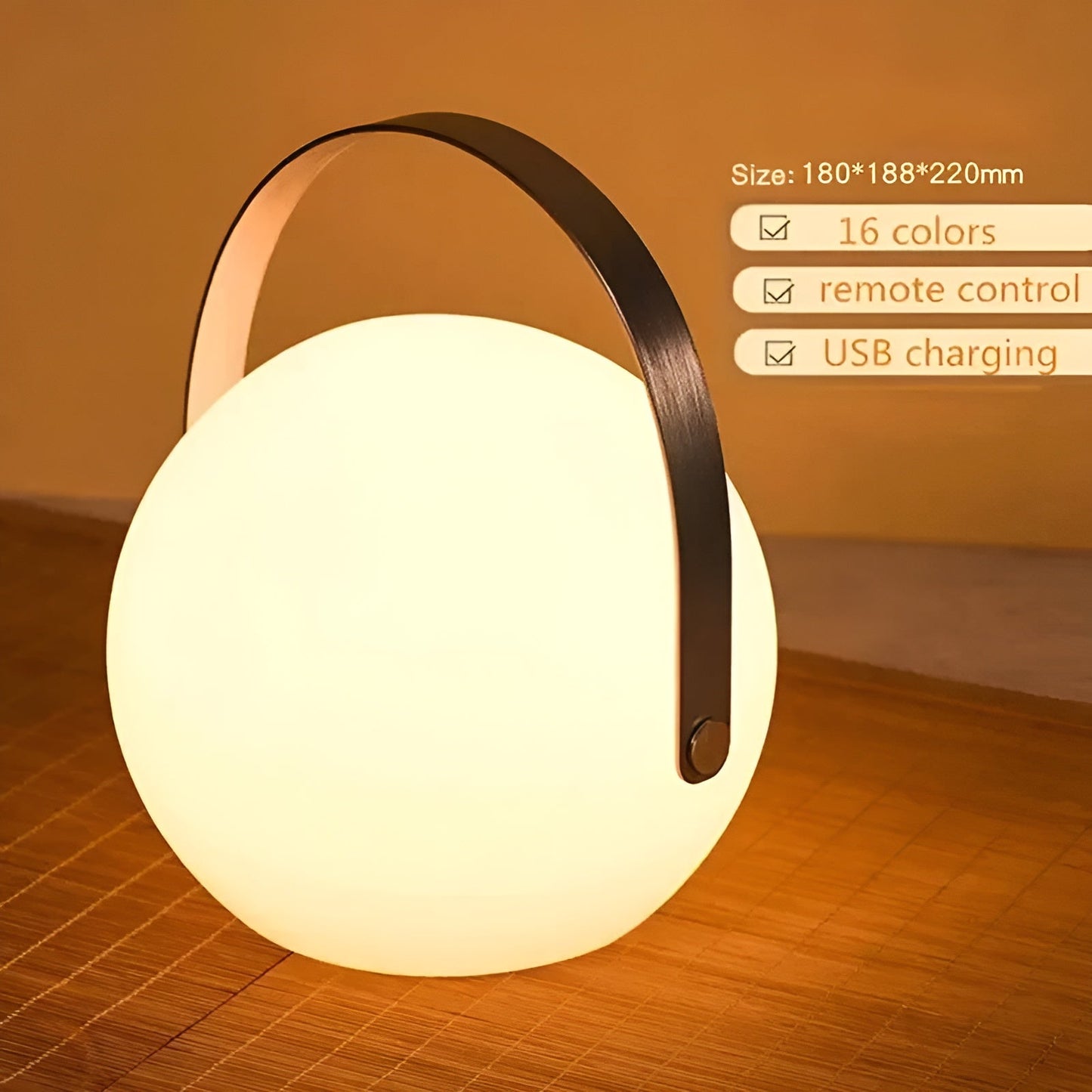 LuminaGlow Luxe Éclairage LED – Portable et Étanche avec 16 Couleurs