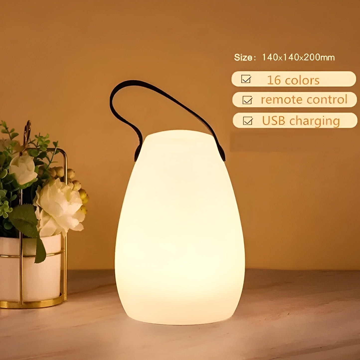 LuminaGlow Luxe Éclairage LED – Portable et Étanche avec 16 Couleurs