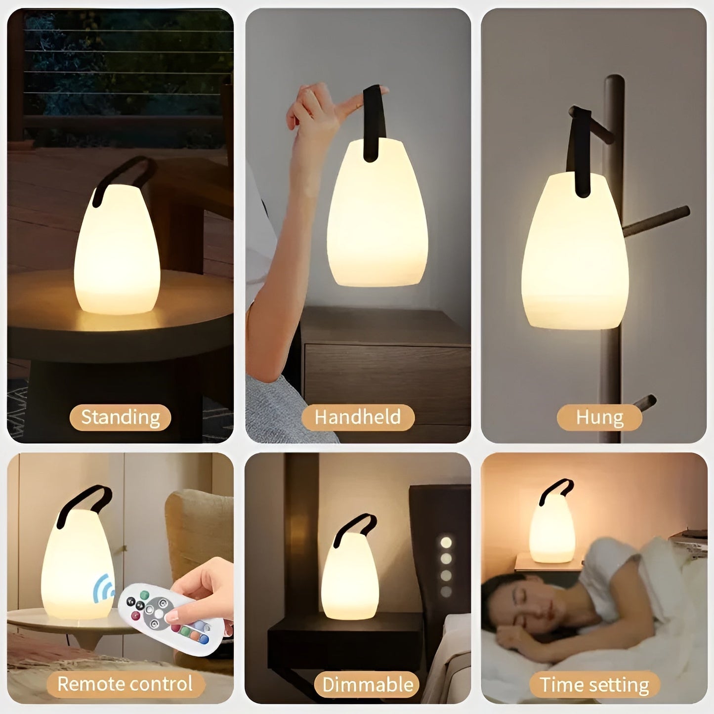 LuminaGlow Luxe Éclairage LED – Portable et Étanche avec 16 Couleurs