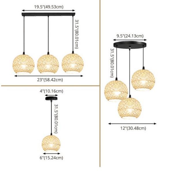Floroux – Woven rattan pendant light beige | 1/3 lights | Elegant design