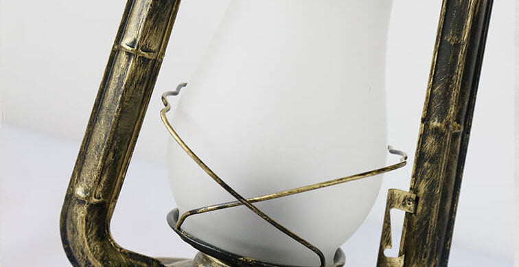 Floroux Retro Kerosin Lampe de Table | Lampe à Huile Nostalgique | Lanterne Décorative à 1 Flamme