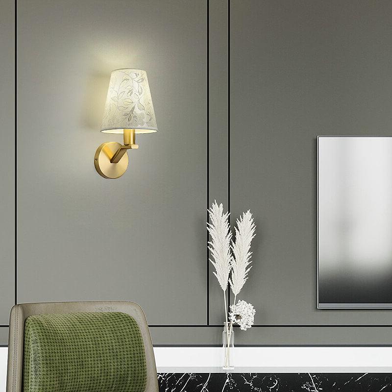 Floroux - Applique murale élégante avec abat-jour en tissu moderne et bras lumineux élégant