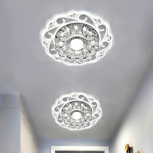 Floroux LED Plafonnier | Conception de Fleur Créative | Lampe de Plafond Ronde | Économe en Énergie & Moderne