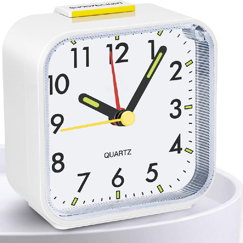 SilentGlow Horloge – Réveil Analogique Minimaliste avec Snooze