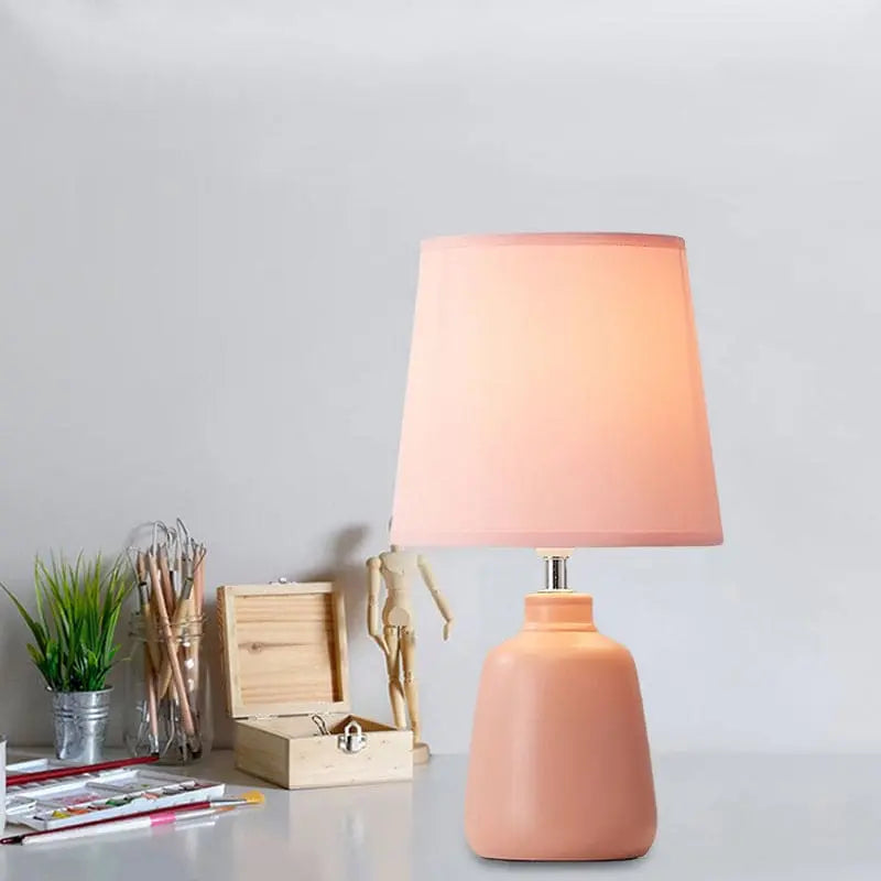 LumiNord - Lampe de Chevet Nordic Tissée avec Base en Céramique