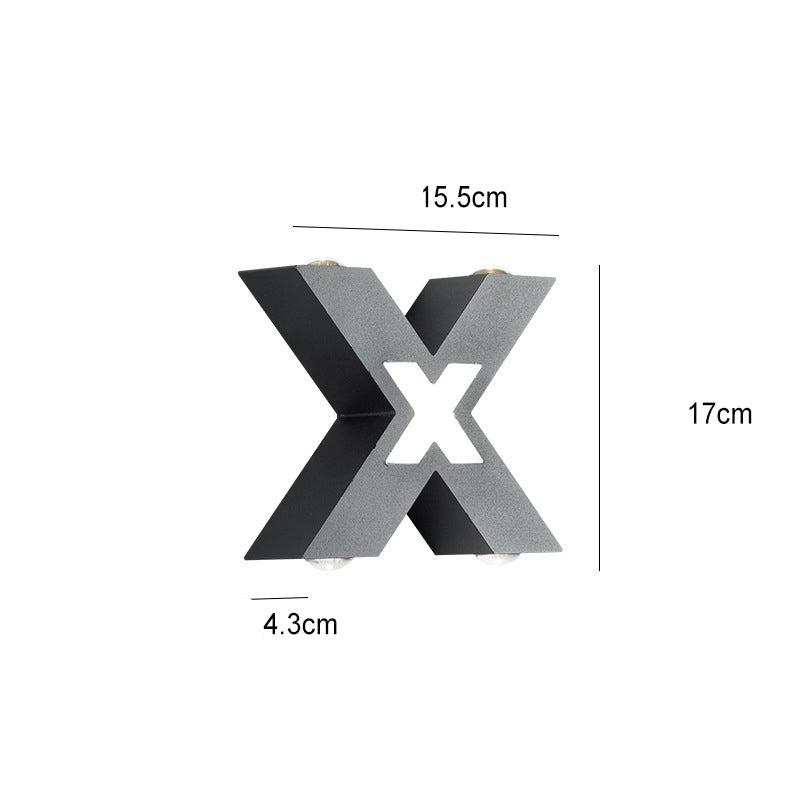 Applique LED étanche moderne en forme de X avec 4 lumières pour extérieur