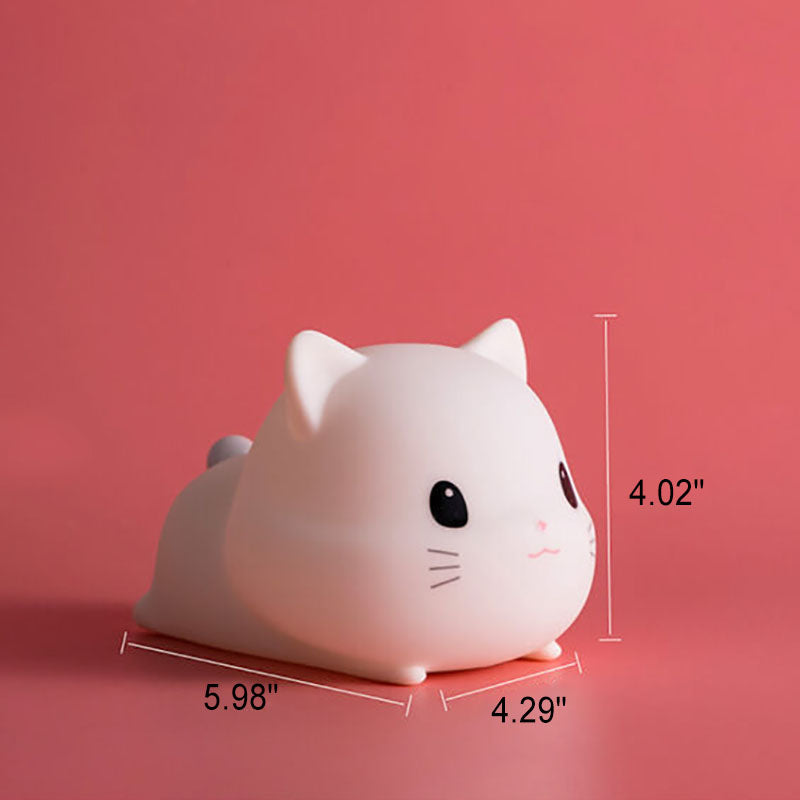 Floroux LED night lamp | Creative silicone cat-shaped lamp | USB charging & Timer | Children's room & Ambient lamp
