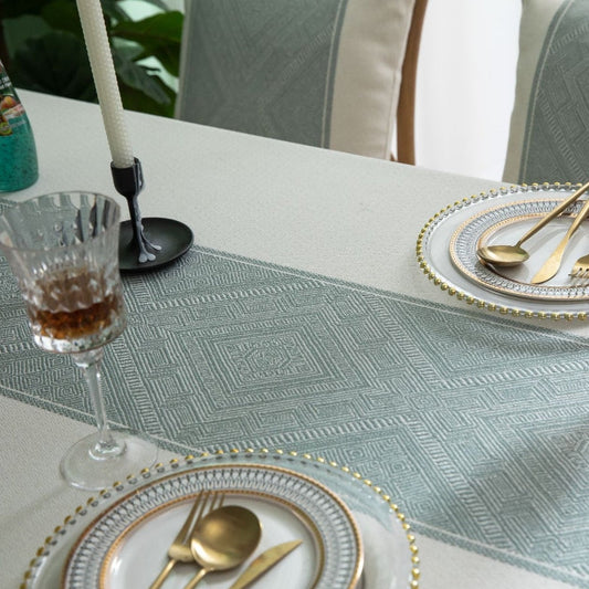 Nappe en jacquard géométrique carrée