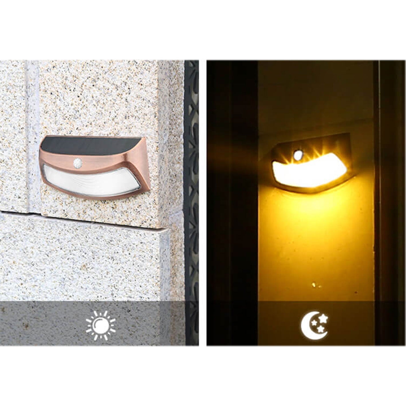 Floroux Lampe murale solaire | Design en forme de trapèze | Fonctionnement solaire | Éclairage extérieur LED