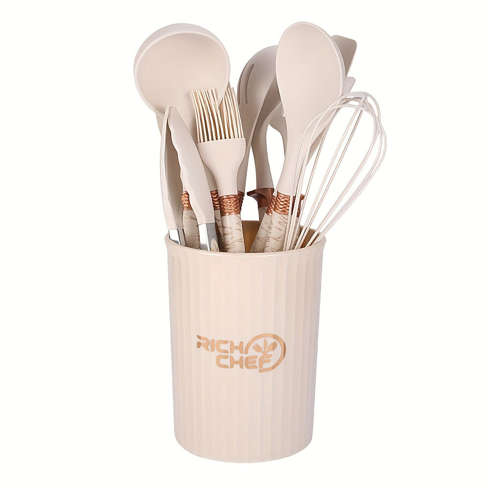 Premium Cooking - Plaisir de cuisiner avec le lot d'ustensiles de cuisine en silicone élégant