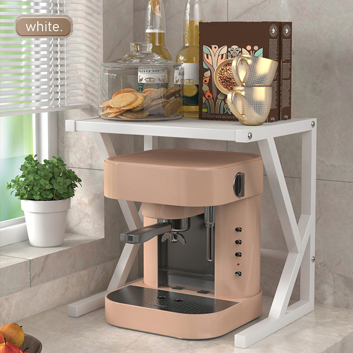 Floroux | Étagère de rangement à micro-ondes à double couche pour le plan de travail de la cuisine