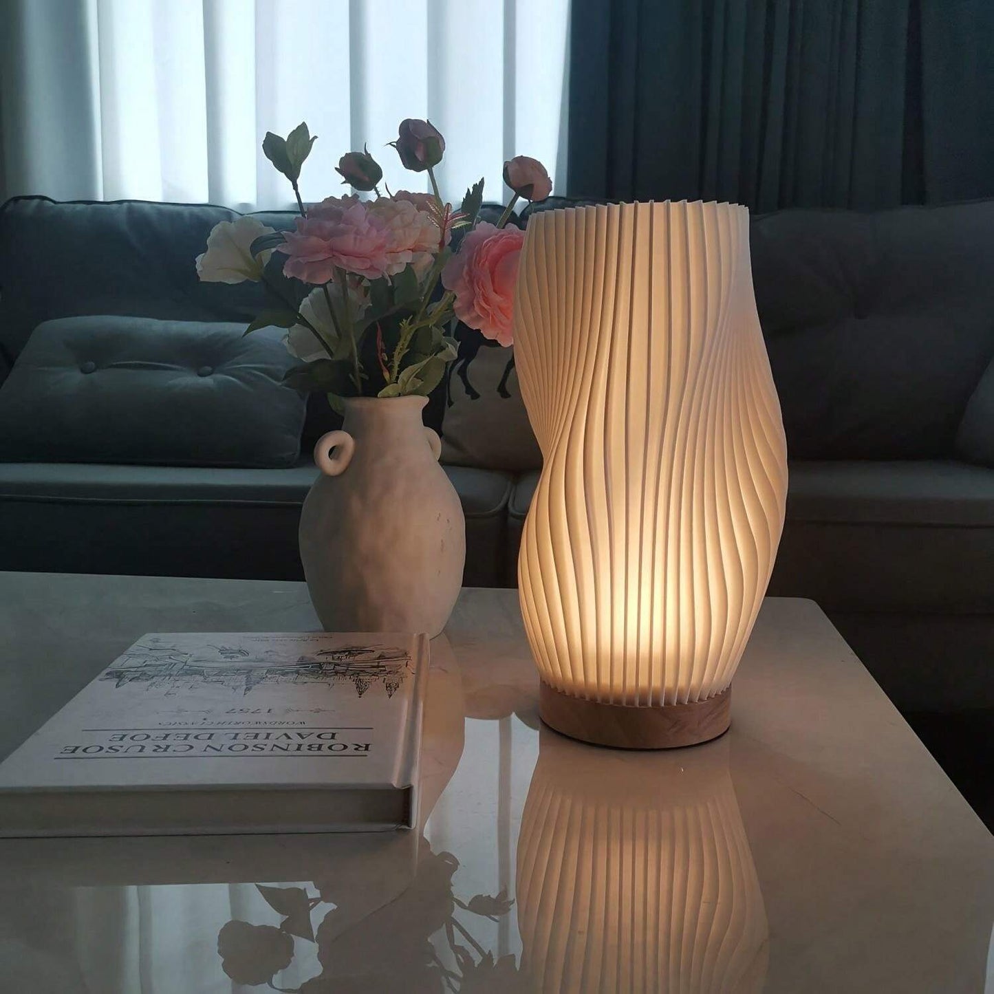 Floroux - Lampe à vagues LED calme pour une atmosphère conviviale