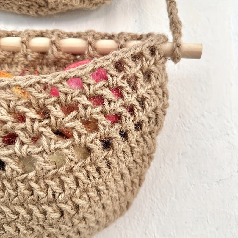 BohoCharm – Sac de rangement triple en chanvre pour légumes et fruits