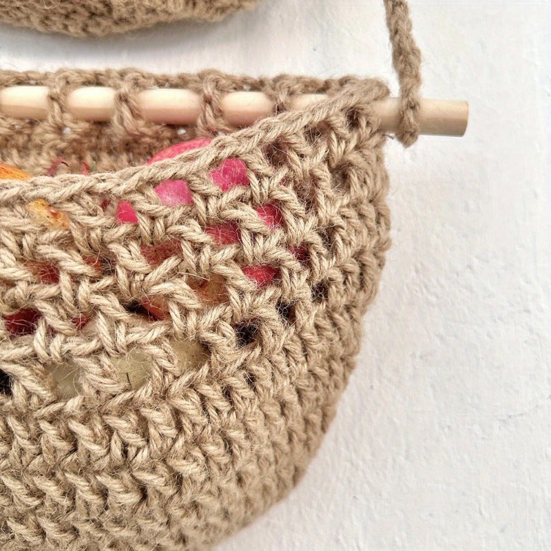 BohoCharm – Sac de rangement triple en chanvre pour légumes et fruits
