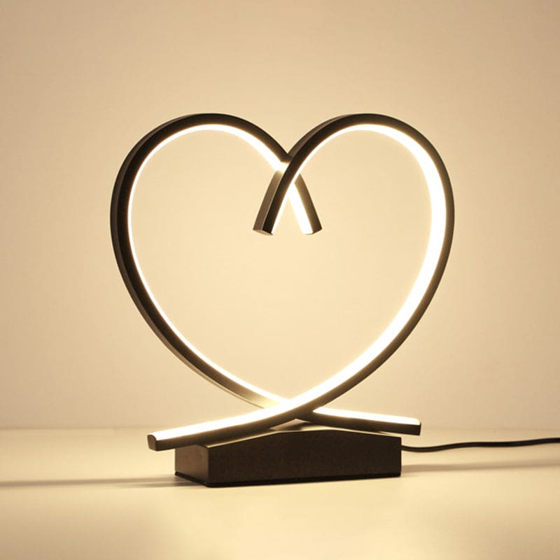 Floroux – Lampe de chevet charmante en bois avec design en cœur