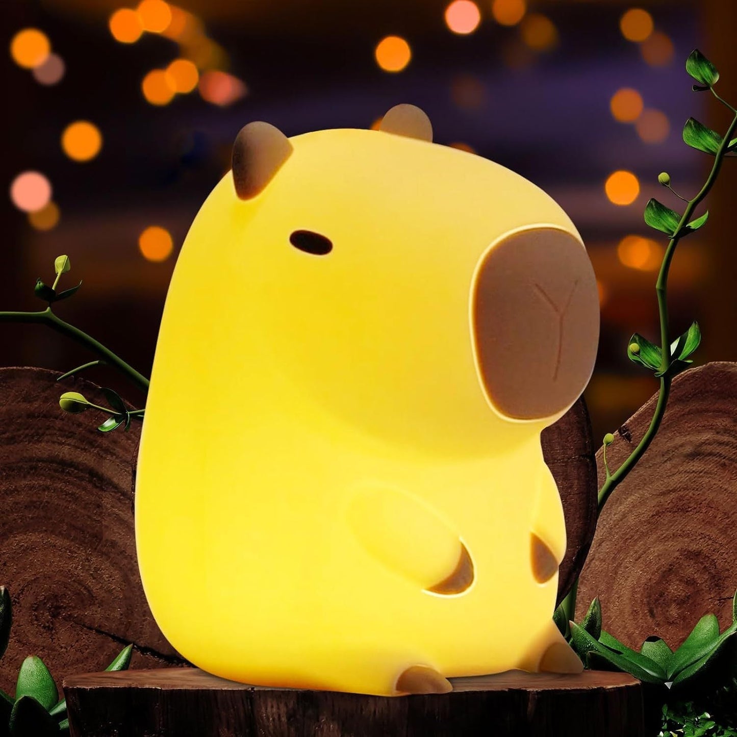 Floroux Lampe de nuit LED squishy | Dimmable et rechargeable | Lampe tactile d'animal pour chambre d'enfants et chambre à coucher