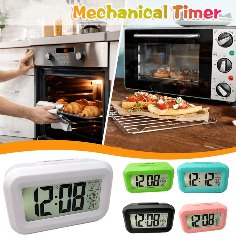 SmartAlarm Clock – Compact LCD Réveil avec Son et Température