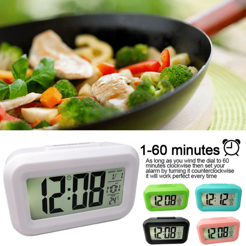 SmartAlarm Clock – Compact LCD Réveil avec Son et Température