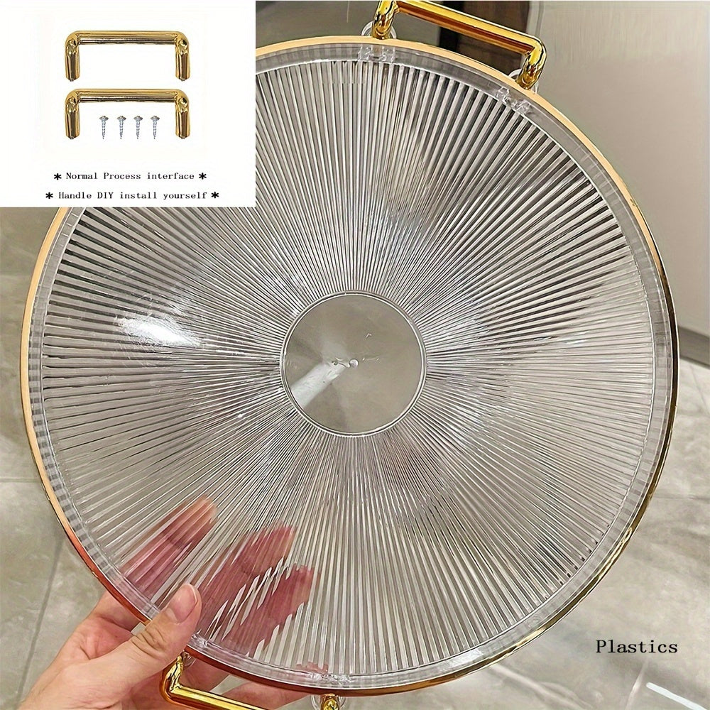 Gilded Elegance – Plat de service de luxe avec poignées en or