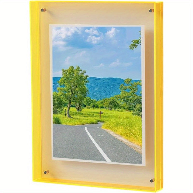 AcrylicFrame – Cadre Photo Vertical Moderne pour Table et Mur