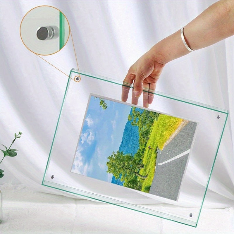 AcrylicFrame – Cadre Photo Vertical Moderne pour Table et Mur