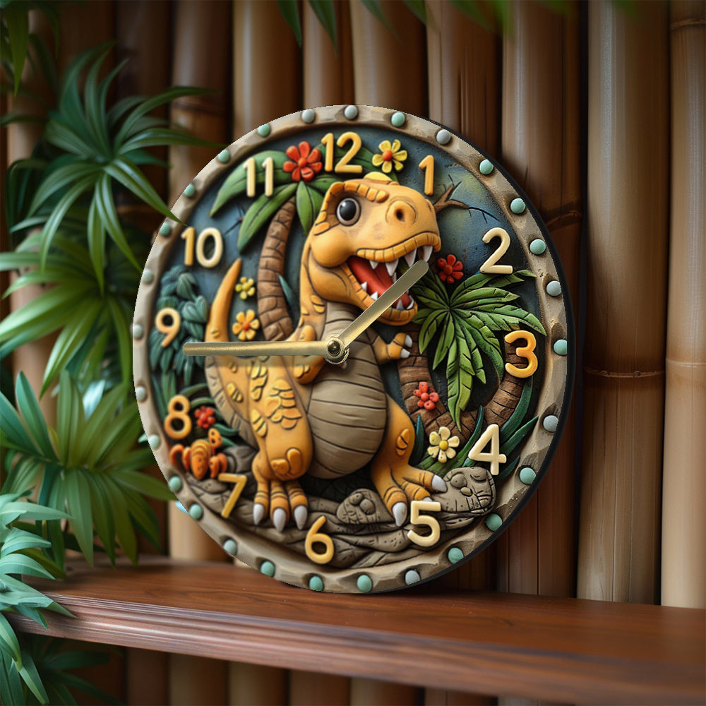 DinoTime Horloge – Décoration Murale Dinosaure Ludique