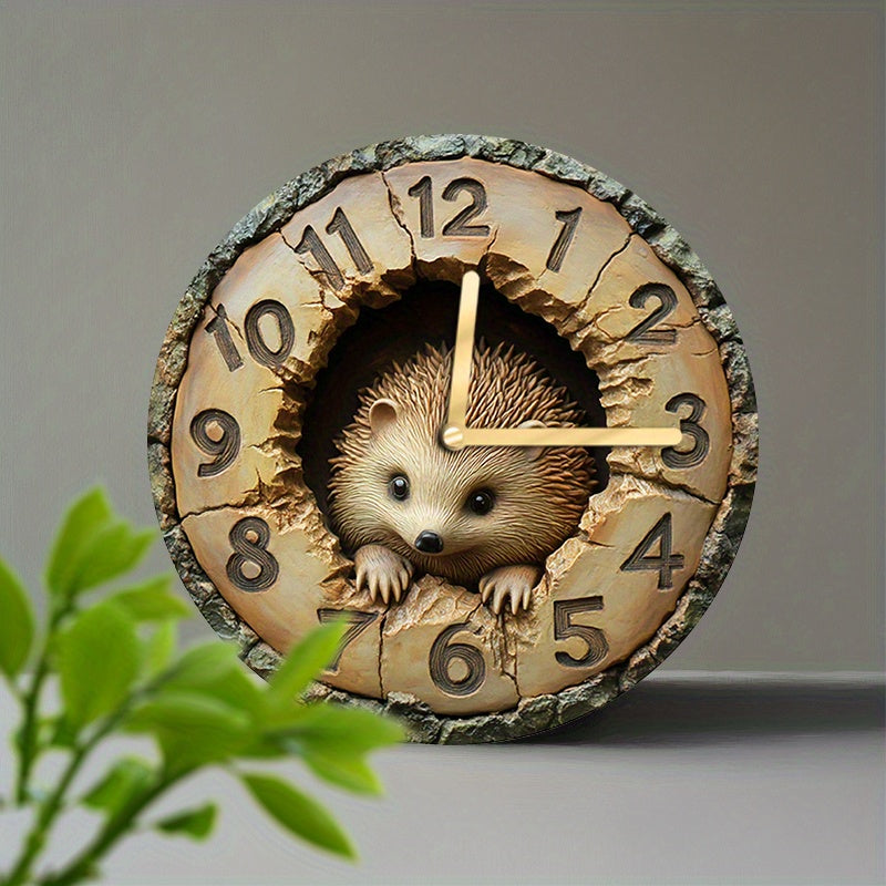HedgeTime Clock – Décoration murale de hérisson élégante 20 cm