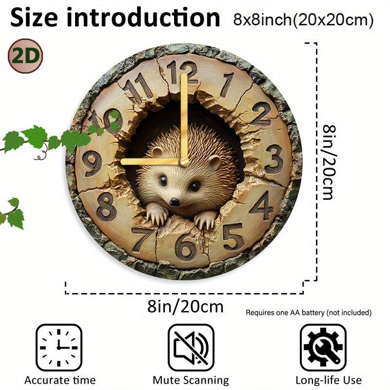 HedgeTime Clock – Décoration murale de hérisson élégante 20 cm