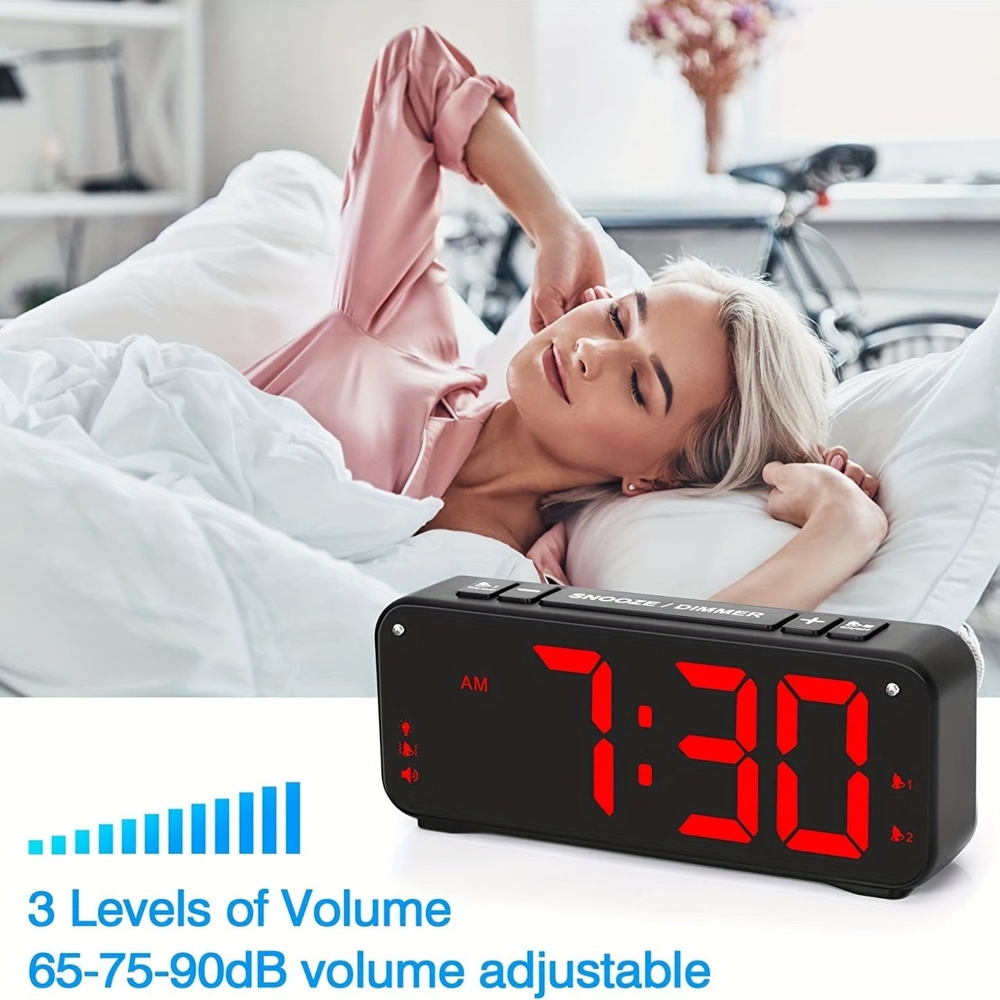 LoudClock - Réveil Vibrant Premium avec Écran LED