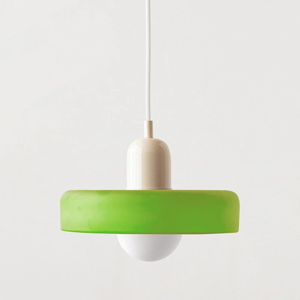 Suspension Floroux in colored glass | Elegant hanging lamp in Bauhaus style | Designer lamp for the living room and dining room