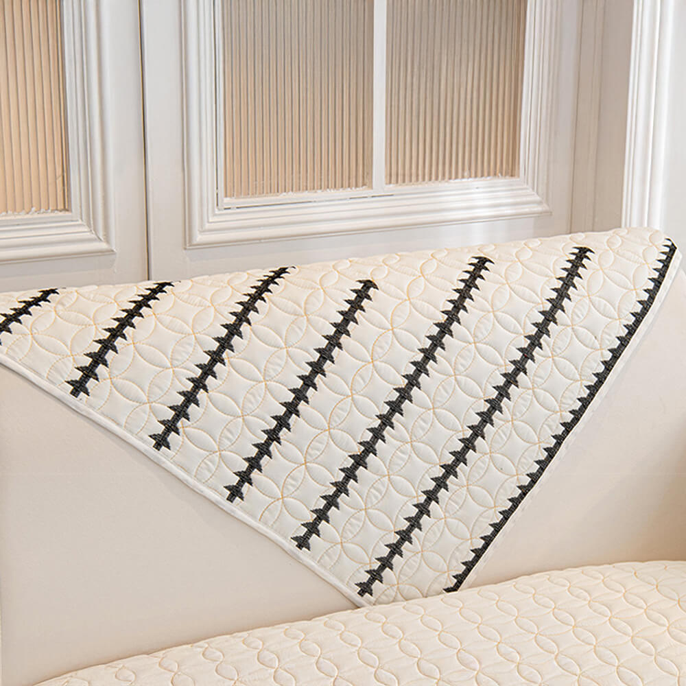 Texture française en coton lavé doux matelassé housse de canapé