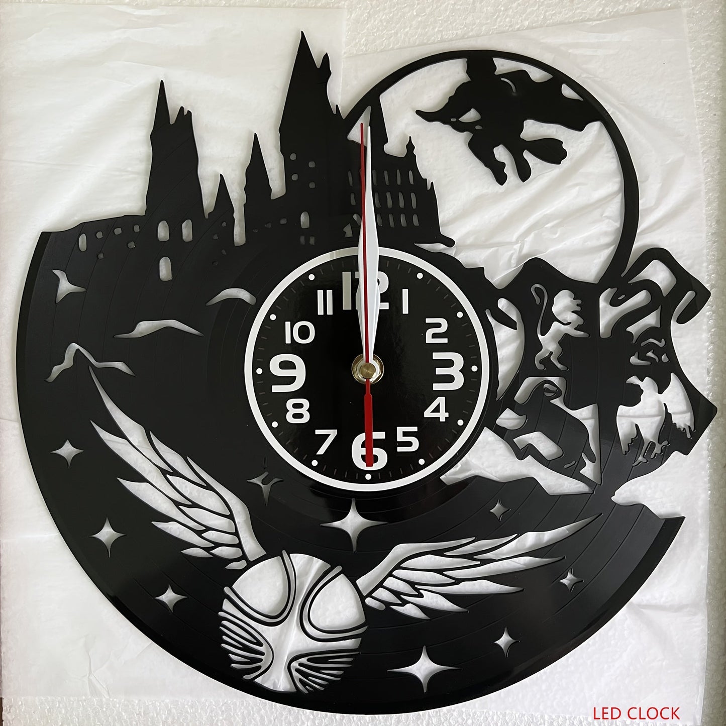 Horloge murale en vinyle LED Floroux - Parfait pour décoration de salon, chambre, cuisine et bureau | Idéal comme cadeau pour un anniversaire, la fête des mères et Halloween