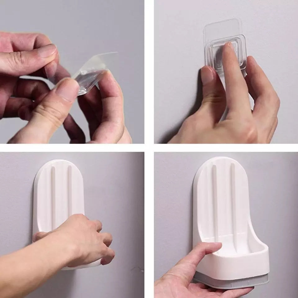 Brosse de toilette en silicone avec poils et support de séchage