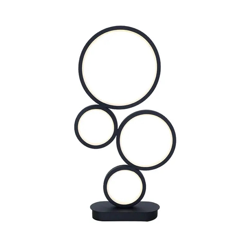 Lumière Épurée - Lampe de Table Moderne Empilée avec Socle Circulaire
