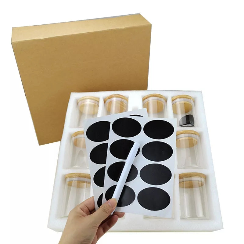 Ensemble de bocaux à épices en verre