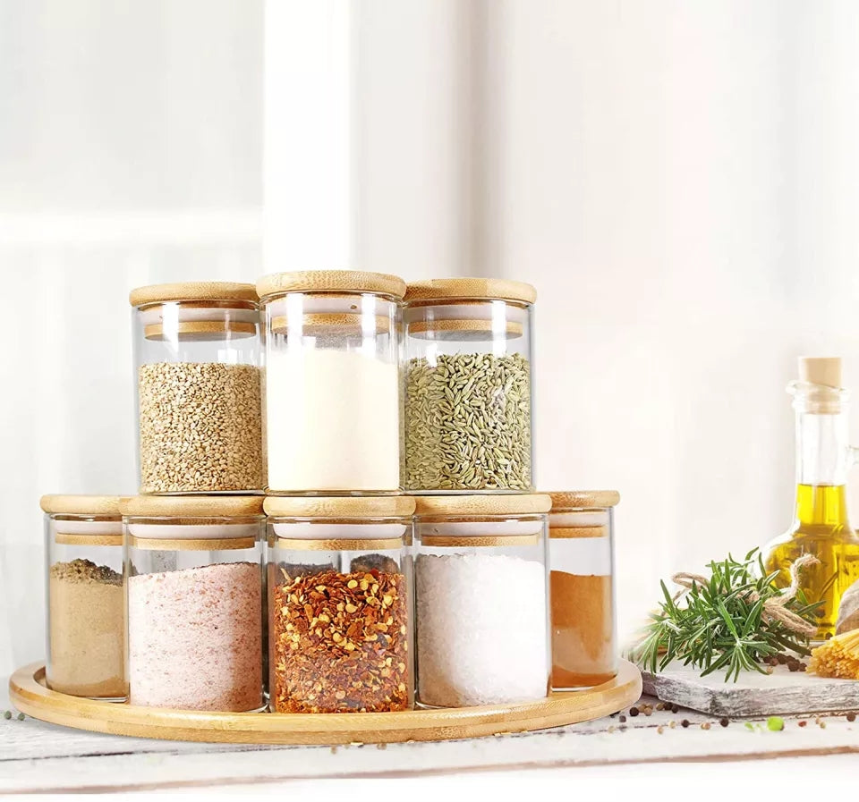 Ensemble de bocaux à épices en verre