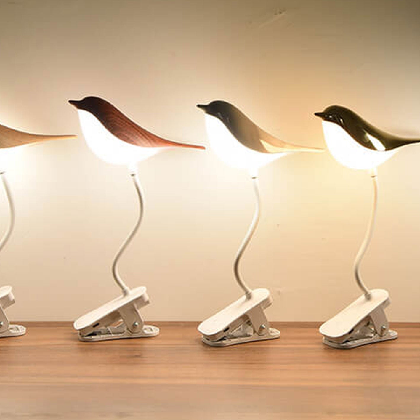 Floroux LED Table Lamp Nordic | USB Charge | Night Light with Bird Clip | Modern Design