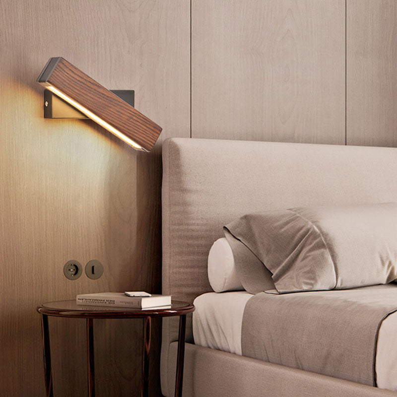 Floroux Applique LED | Design en bois et fer rectangulaire | Moderne et scandinave | Pour chambres à coucher et espaces de vie