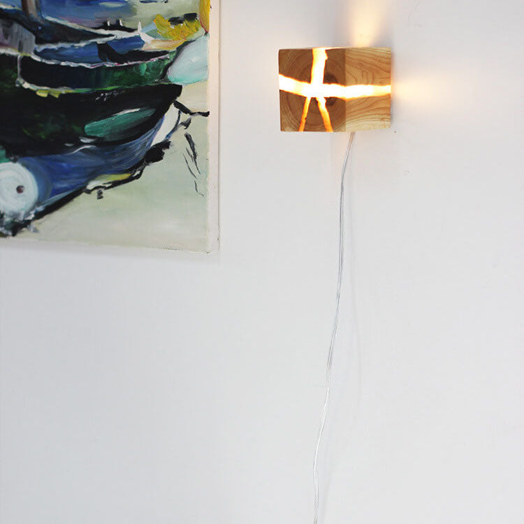 Floroux Creative Design Applique murale en bois | Fini rustique | Fait à la main | Luminaires décoratifs élégants pour la maison