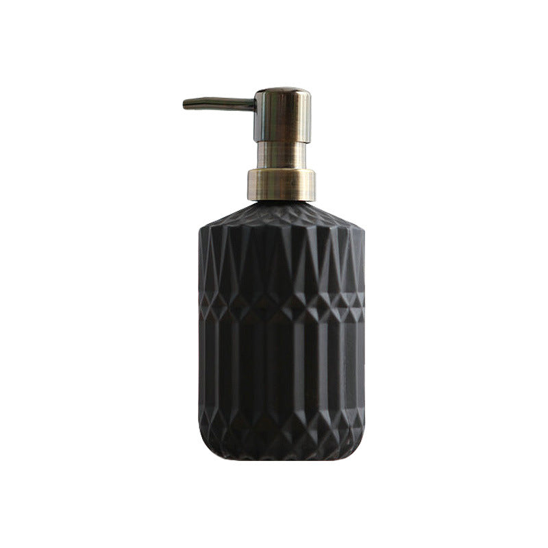 Floroux glass soap dispenser | Diamond pattern design | Stylish storage for soap | Modern bathroom decor