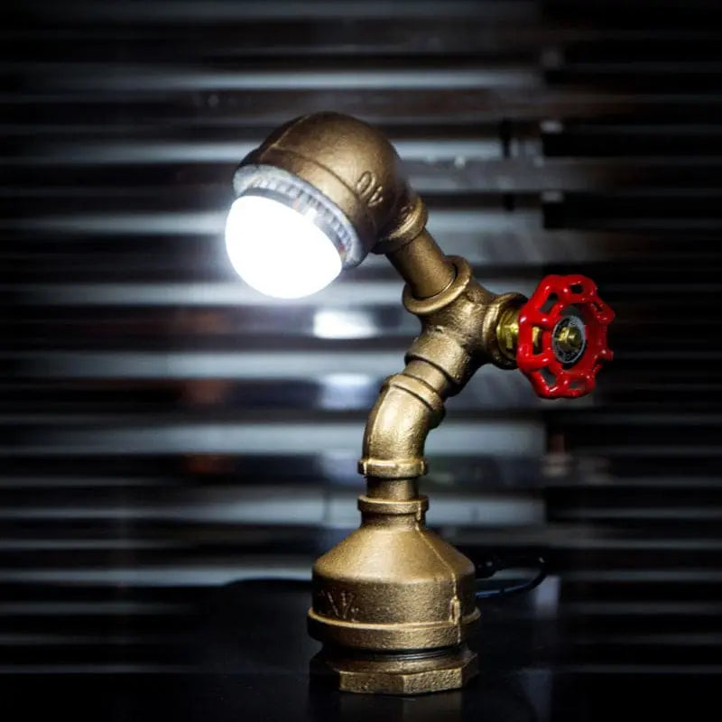 TechLaiton - Lampe Robot Steampunk en Laiton avec Interrupteur à Manette